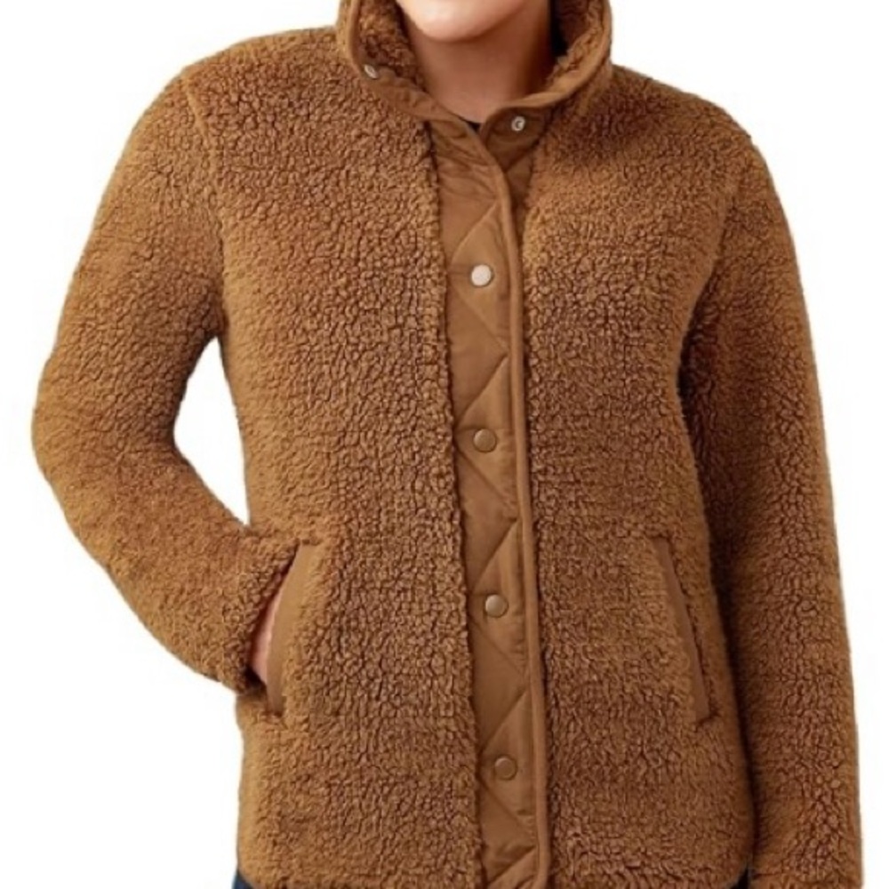 Member's Mark Cozy Brown Teddy Full Button Sherpa Jacket